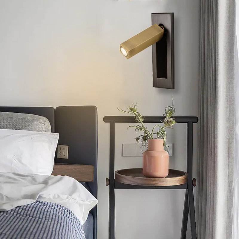 Arisha Modern Rotatable Bedside Sconce, Cylindrical/Square